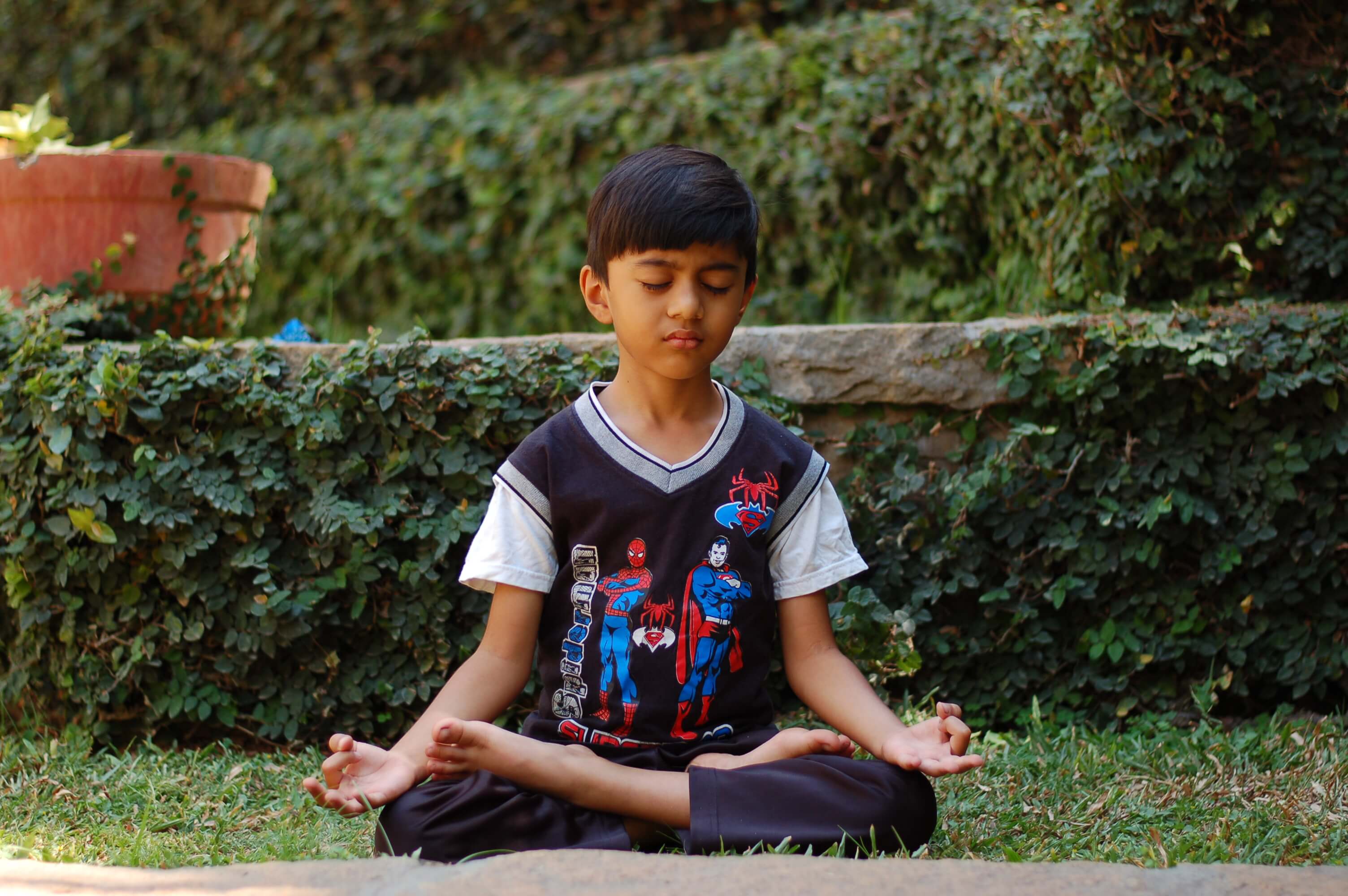 Kids practicing yoga